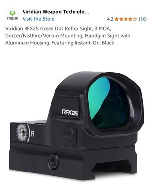 Viridian RFX 25 Reflex Sight 3 MOA Green Dot (981-0021)