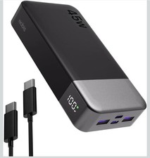 Power Bank 20000mAh 45W Charging Portable External Battery Backup For Cell Phone