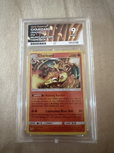 Pokemon 2019 Sun & Moon Team Up 14/181 Cracked Ice Holo Rare Charizard ACE 9