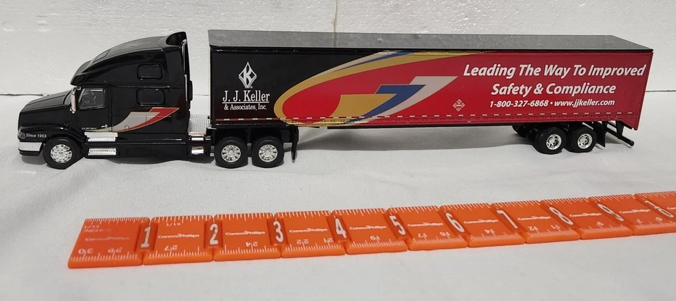 SpecCast JJ Keller Volvo 770 Diecast 1/64 Truck 53’ Trailer *Missing Dolly Legs* - Image 3 of 4