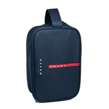 Prada Beauty Luna Rossa Ocean Toiletry Bag Navy Blue Zip Pouch 9  x6  x3  