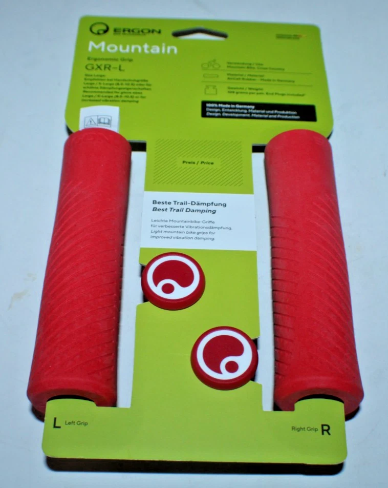 Ergon GXR Large MTB Bicycle Handlebar Grips Large Rubber Risky Red 105g 130mm :) - Image 2 of 4