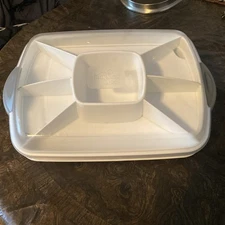 Pampered Chef  #2781 Chillzanne Rectangle Server Tray Deviled Eggs Veggies Fruit