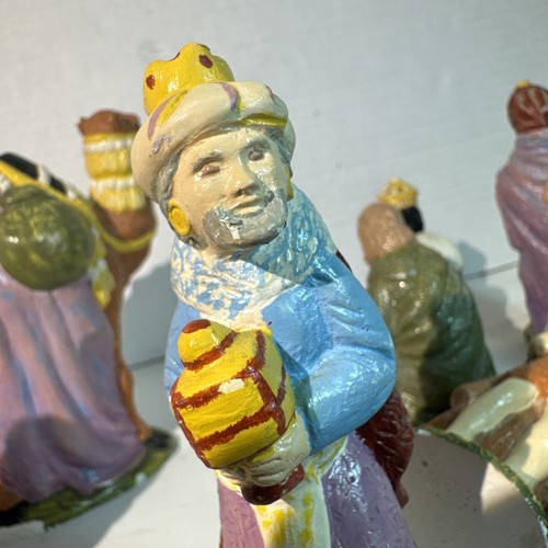 12 Presepe dipinto a mano gesso Maria Giuseppe Gesù Saggi animale AU '79 - Foto 13 di 16