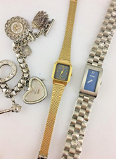 Lotto 3 Orologi Donna Quarzo Non Funzionanti Vintage Analogici Bracciale Ricambi