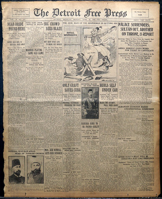 1909 Newspaper Page - Sultan Abdul Hamid II of Turkey Replaced by His Brother