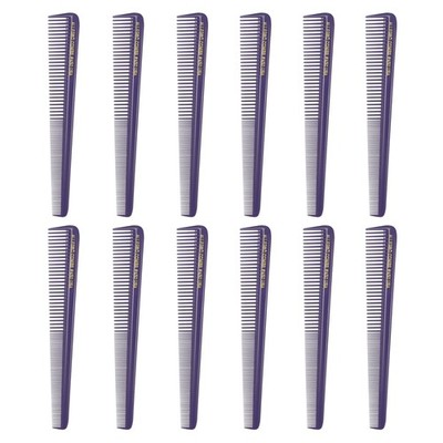 Allegro Tapered Hair Combs - Barber Combs for Women & Men, 12 Units (PURPLE)