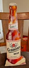 VINTAGE GIBBONS BEER DIE CUT BOTTLE SHAPED CARDBOARD SIGN LION WILKES BARRE PA