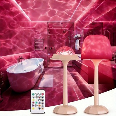 Night Light Projector Lamp 16 Color LED Mood Light Remote Ocean Wave Table light
