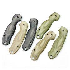1Pair Micarta Material Knife Grip Scales Handle Patches for Spyderco C223 Para 3