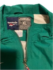 Vtg 90s REEBOK Vector Tracksuit Set XL Green White Windbreaker Jacket Pants