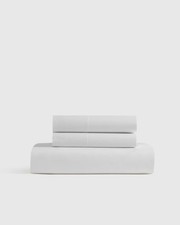 Quince 100 Organic Cotton Percale Fitted Sheet 3pc Set White King