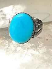 Navajo turquoise ring size 8.25 sterling silver women girls