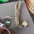 Vintage MCM Chrome Accent Lamps Set 3 Matching Lamps Leather Burlap Shades Retro — photo 6