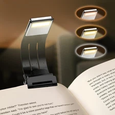 Clip-On Bookmark Book Light with 8 LEDs, 3 Color Temperatures, Dimmable