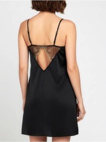 Lise Charmel &Eacute;blouissante Ic&ocirc;ne Silk Babydoll Black Lace Plunge Slip Dress
