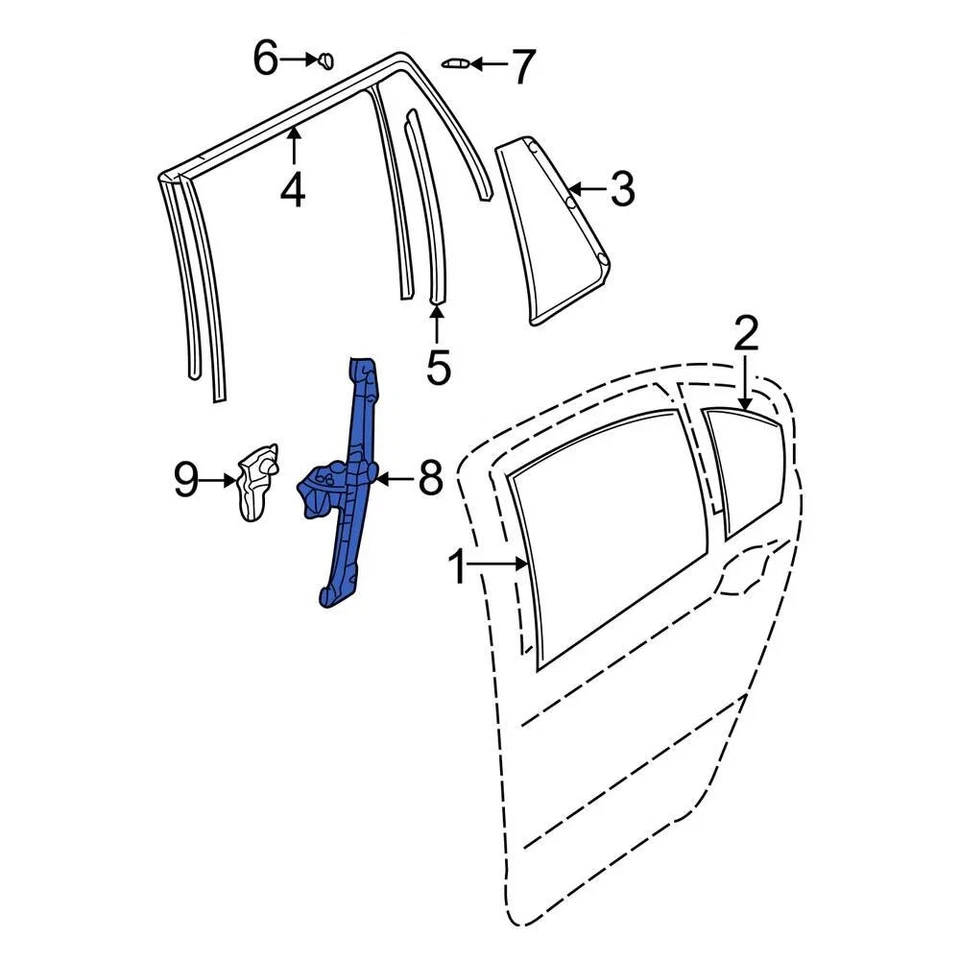 For BMW 330i 2001-2005 BMW 51358212099 Rear Left Window Regulator Foto 2 de 2