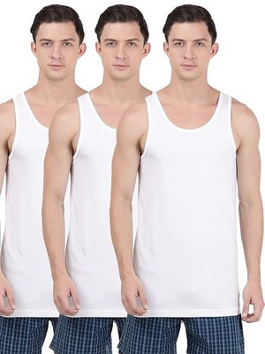 Jockey 8820 Men's Super Combed Cotton Round Neck Sleeveless Vest (Pack of 3)