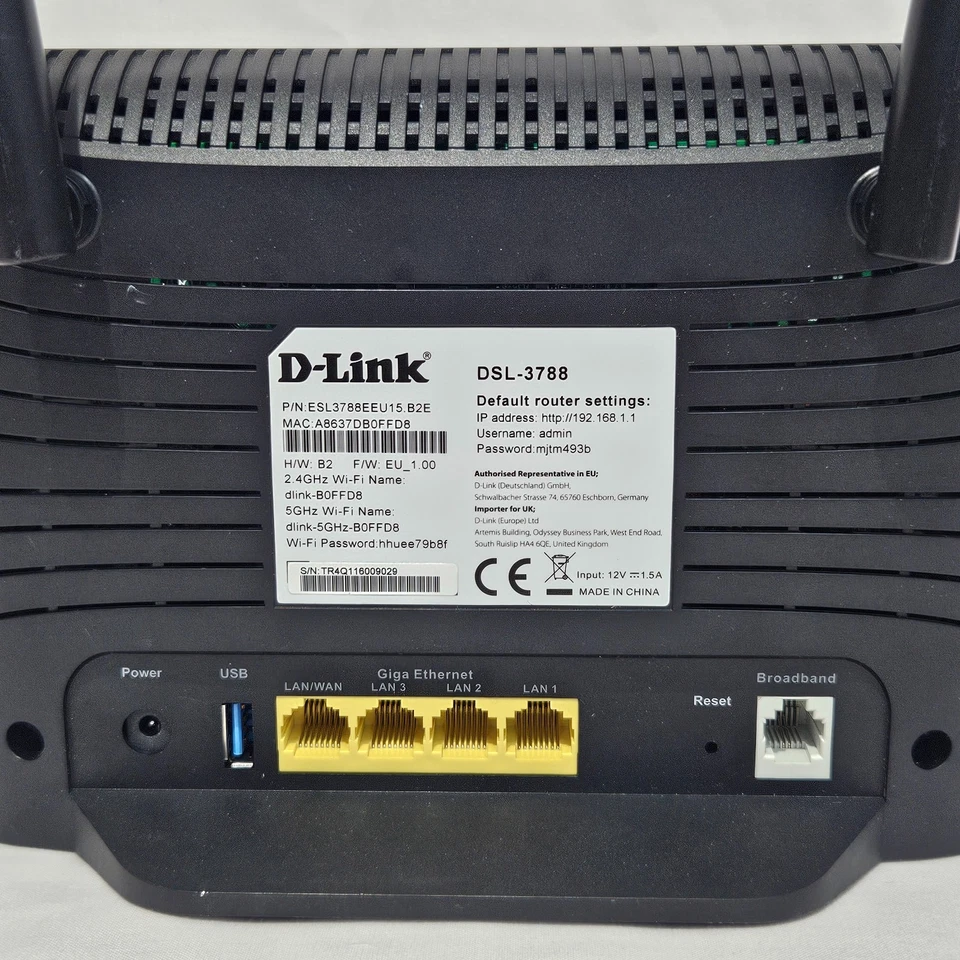 D-Link DSL-3788/E VDSL ADSL Modem Router AC1200 Gigabit – Ungetestet - Bild 4 von 4