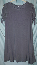 Old Navy Striped Slit Sleeve Soft Pullover A-Line Dress Blue Women's Size L