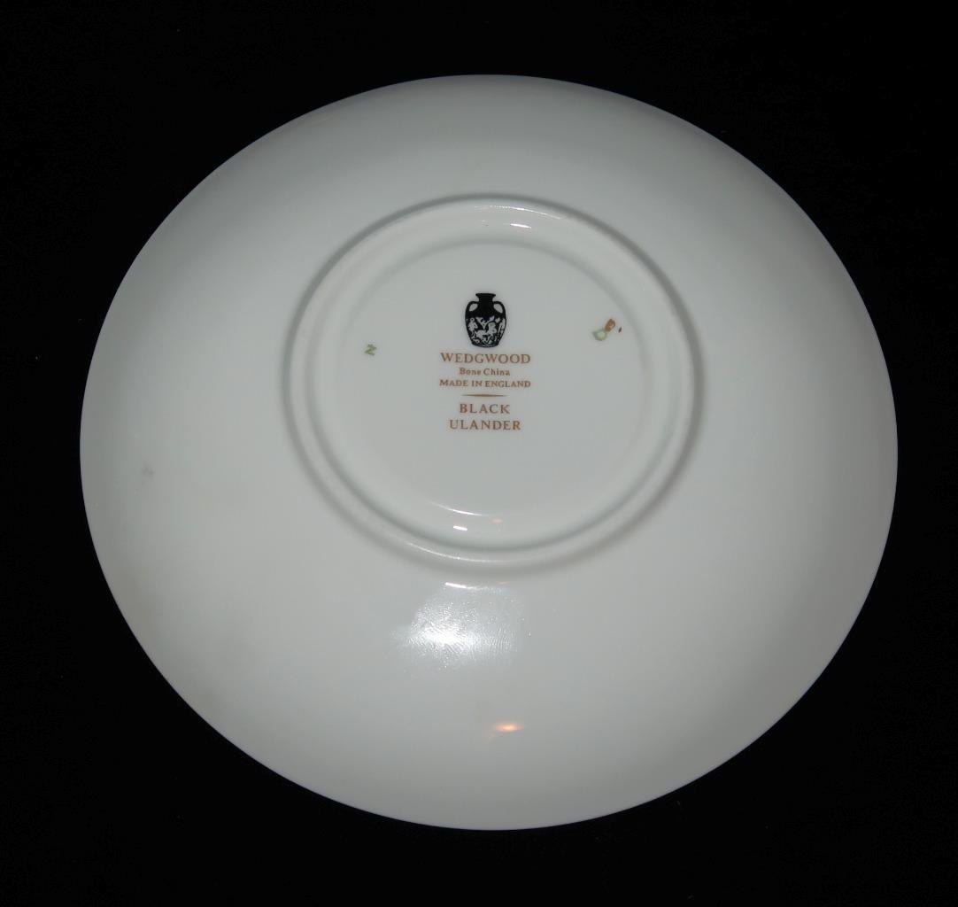 Wedgwood China, Ulander Black w/ Gold Trim, Footed Coffee Cup