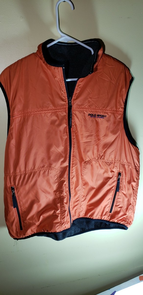 Vintage 90s Polo Sport Ralph Lauren Fleece Vest Reversible USA
