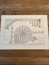 MENUISERIE 1889 - Escaliers en bois  à Noyau plein sur un Plan Mixte - 1 Gravure