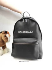 Balenciaga Backpack Medium Everyday Full Leather Black Rucksack Men's