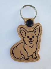 Welsh Corgi Embroidered Keychain Corgi Keychain