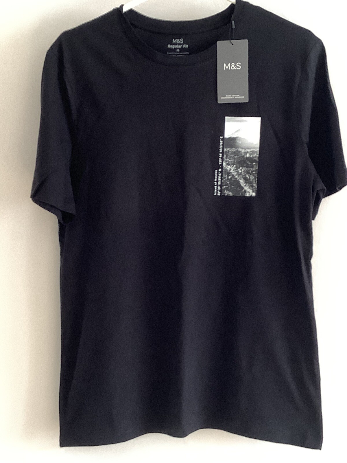 M & S mens cotton graphic design Light Airforce T Shirt sizeL BNWT RRP