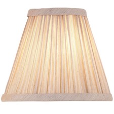 Image of 6" Luxury Round Tapered Lamp Shade Cream Pleated Organza Modern Elegant Drum
