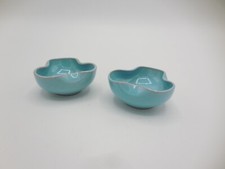 Pair of SGS Pottery Blue Bowls Small Made in Sweden