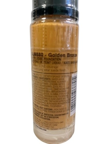 L.A. Girl Pro Matte High Def Liquid Foundation Makeup 1 Oz Golden Bronze GLM680 - Picture 2 of 4
