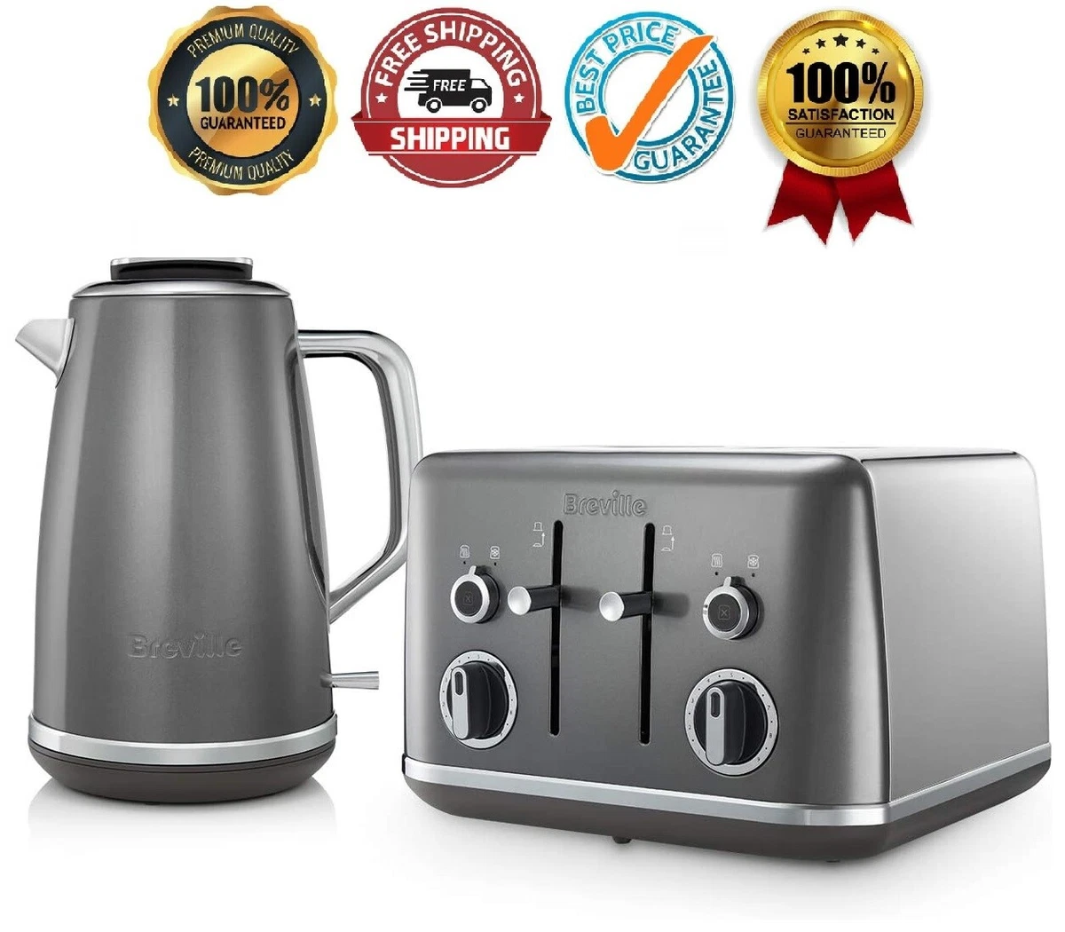 Breville lustra kettle and toaster white deals