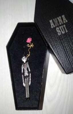 ANNA SUI Nightmare Before Christmas Jack motif Necklace USED F/S