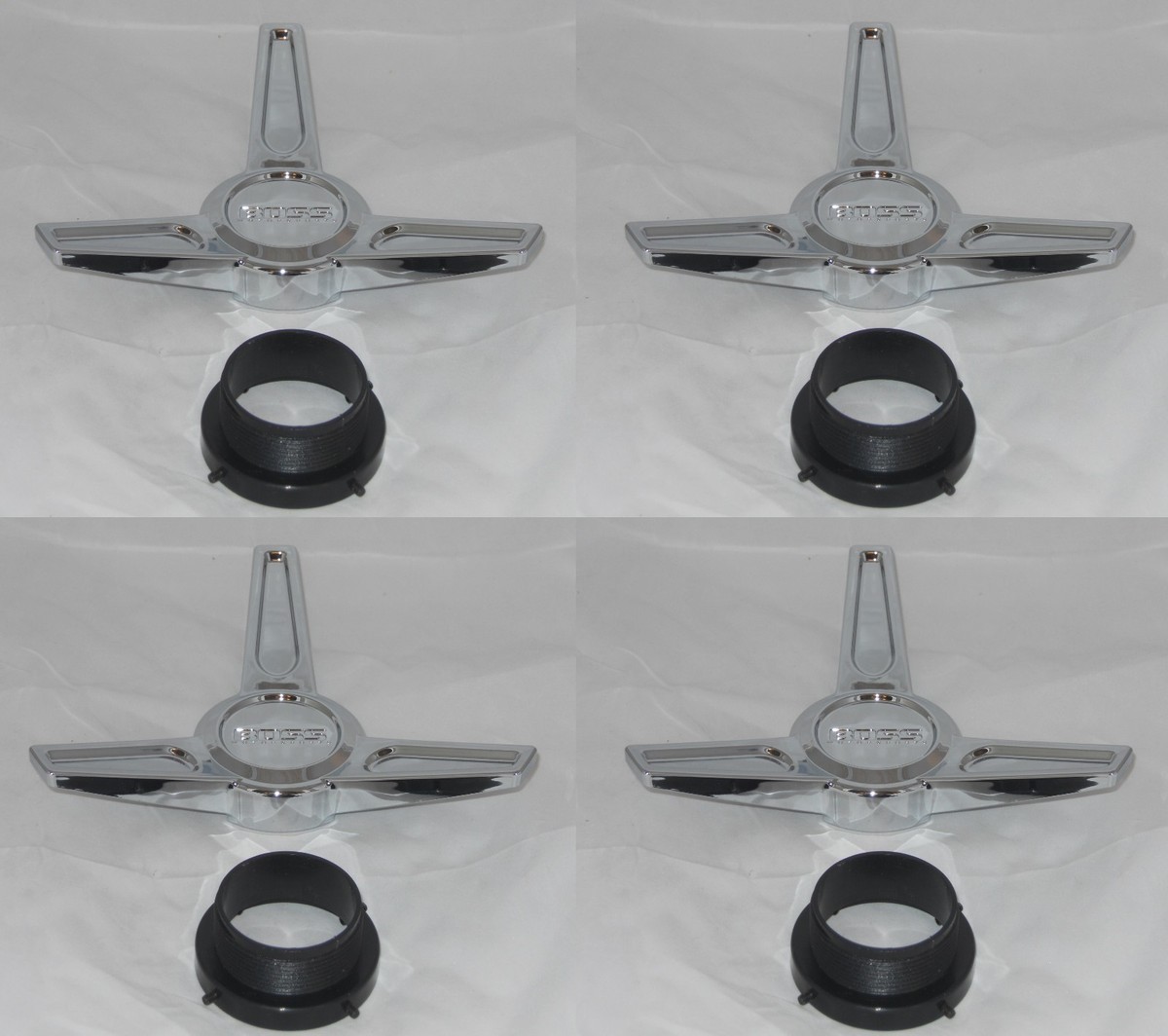 Sup.111.K-N！ 4 - BOSS 338 SPINNERS + WHEEL RIM ADAPTERS FOR 3271 CENTER