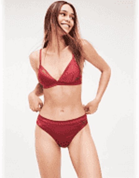 NEW Tommy Hilfiger Women Rhubarb Triangle Bra with Signature Size L 12 RRP$89.95