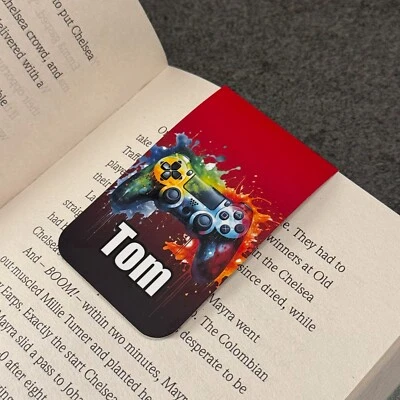 4YOURHAPPINESS Personalised Magnetic Bookmark Gaming Fan Gift For Kids Book Lover Bookworm