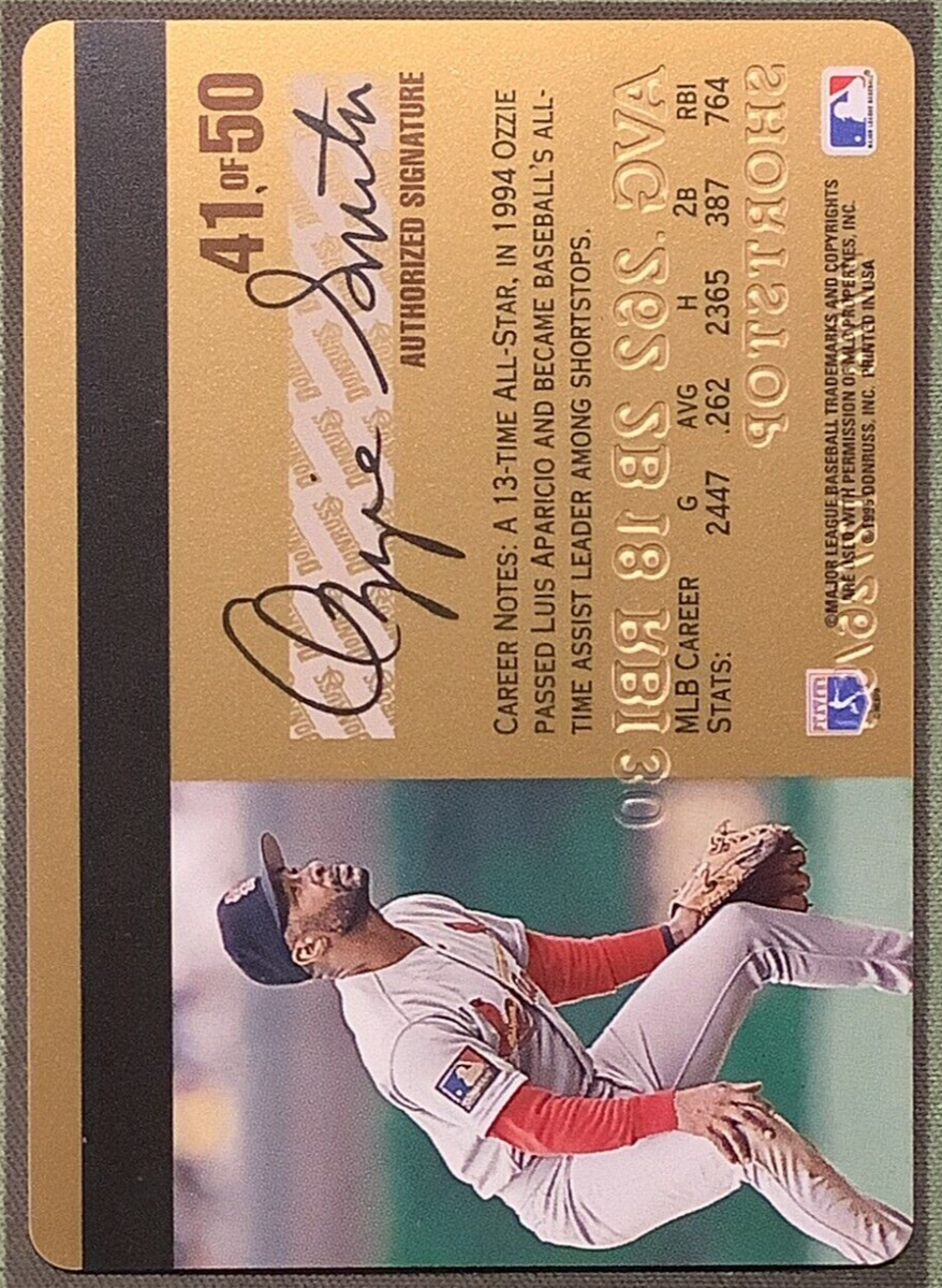 1995 Donruss Studio Gold Ozzie Smith #41 of 50 - Cardinals | eBay