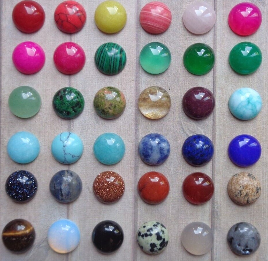 2pcs 12mm SAME Natural/Synthetic Round Semi Precious Loose