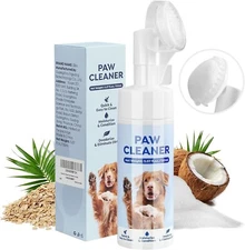 Dog Paw Cleaner, No-Rinse Foaming Paw Washer with Removable Silicone Brush