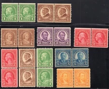 US SC#597-606 - F/VF - MNH - Join line pairs, missing 599A