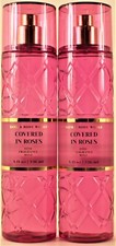 QTY 2 - Bath  Body Works COVERED IN ROSES Fine Fragrance Body Mist Spray 8Oz