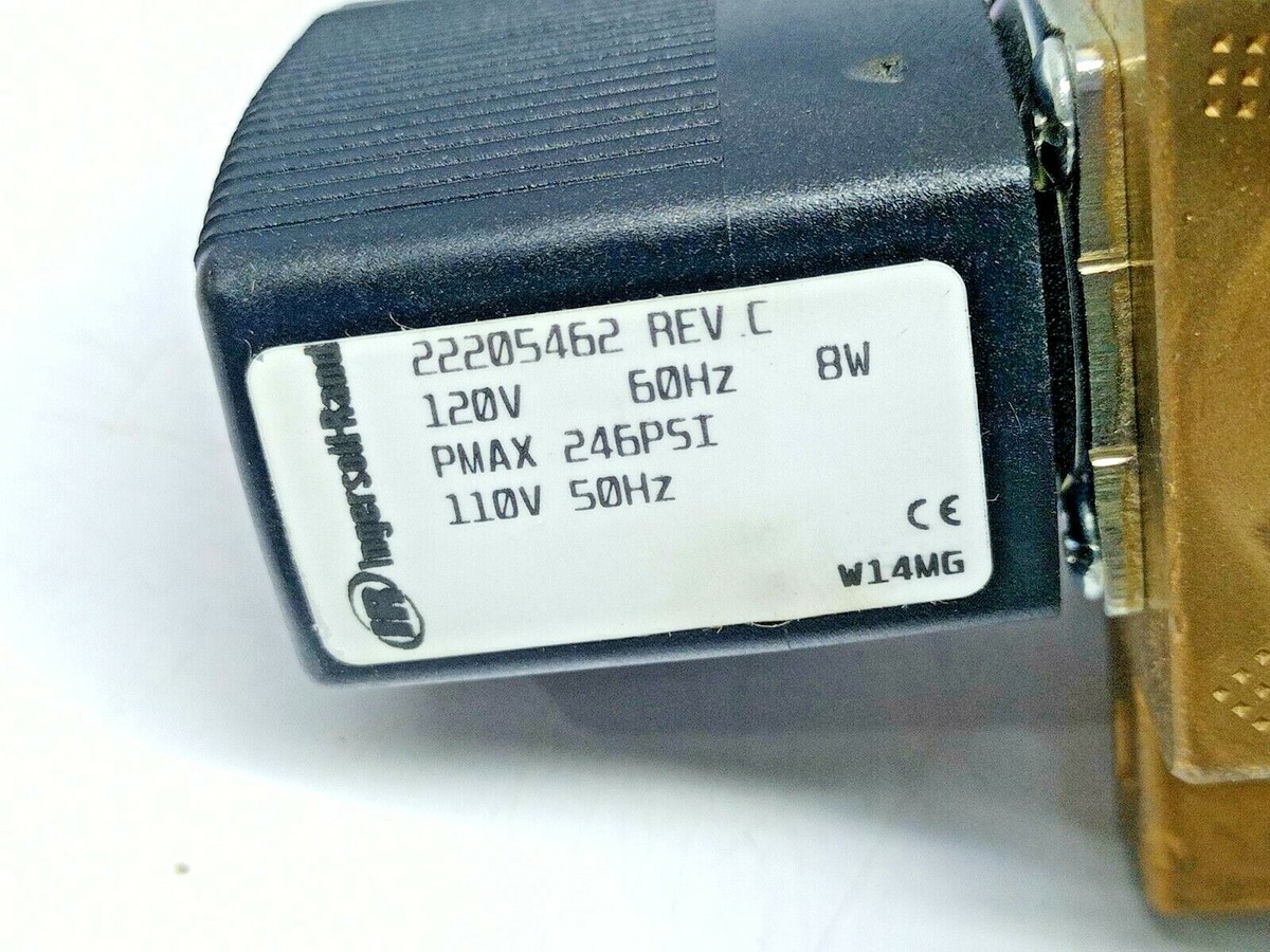 Ingersoll Rand 22205462 Rev C 2/2 Way Solenoid Valve 110-120V 50 