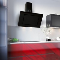 Gurari Luxus Dunstabzugshaube 90Cm 1000M³/H Touchcontrol Wandhaube Schwarz