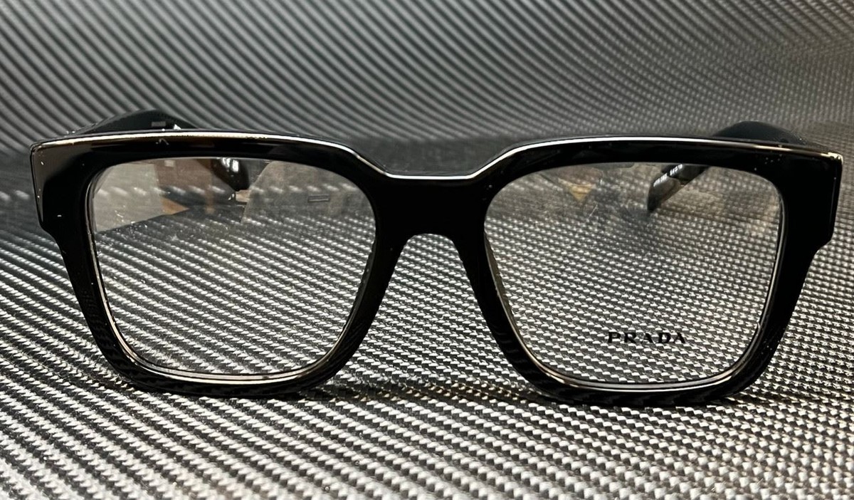 PRADA PR 08ZV 1AB1O1 Shiny Black Men's 54 mm Eyeglasses | eBay