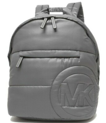 Michael Kors Rae Medium Quilted Nylon Heather Grey Backpack 35F1U5RB2C NWT $368