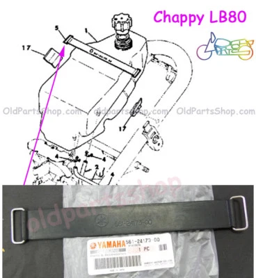 Yamaha Chappy LB80 LB50 Fuel Tank Band OEM Gas Tank Fitting Strap 561-24173-00 - Image 1 of 4