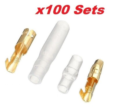 Yamaha AS2 AS2C 125cc - Messing versilberte Bullet Connectors (x100 Sets)