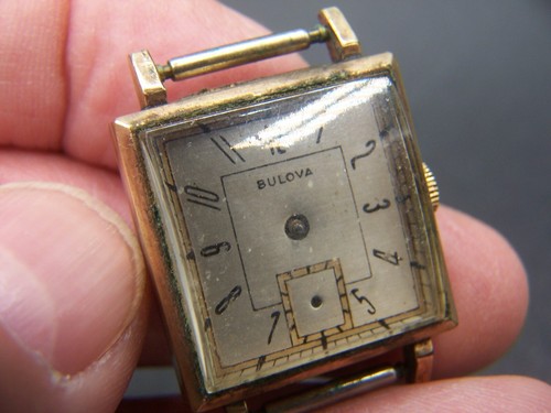VINTAGE 1922 BULOVA 10K GOLD PLATED 16 JEWEL 10 A.I. MEN'S WRISTWATCH PARTS